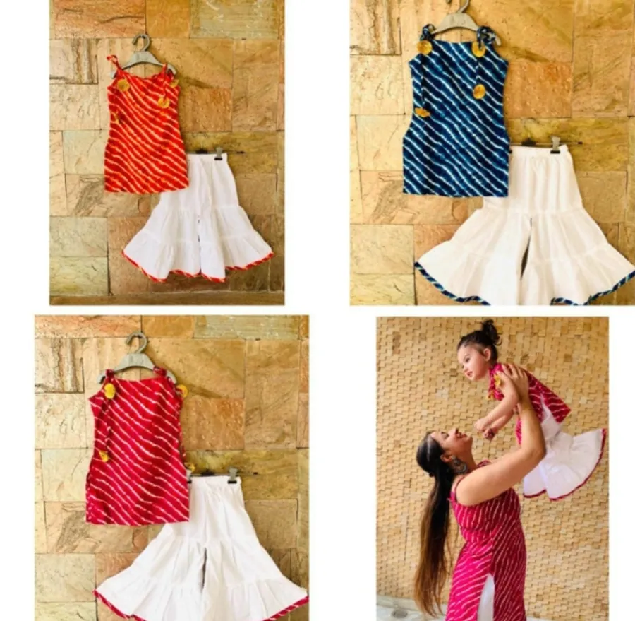Jaipuri Leheriya Print Palazzo Set, view 3