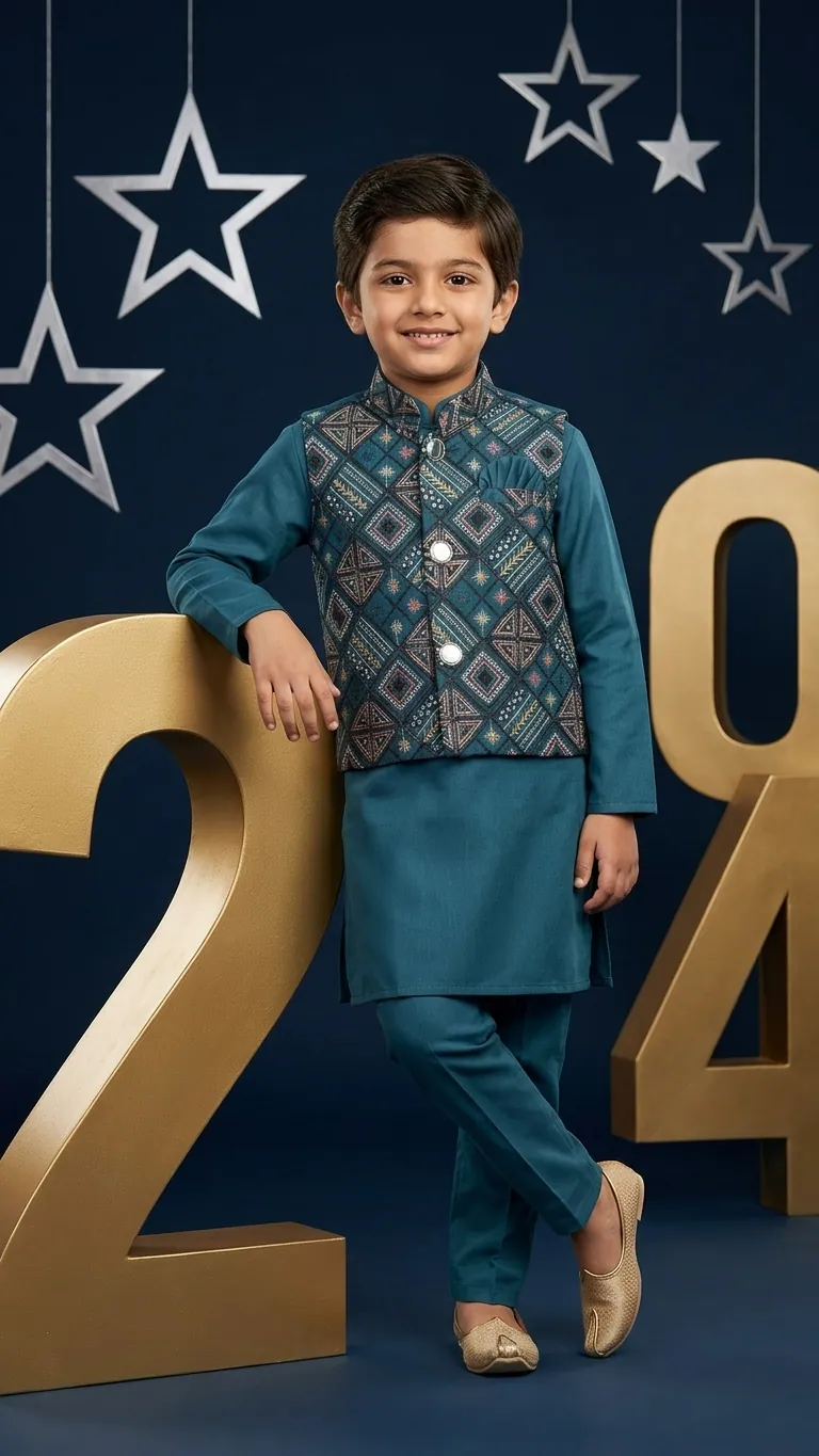Sherwani Style Kurta & Jacket Set II, view 2